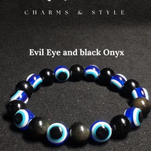 black onyx evil eye bracelet