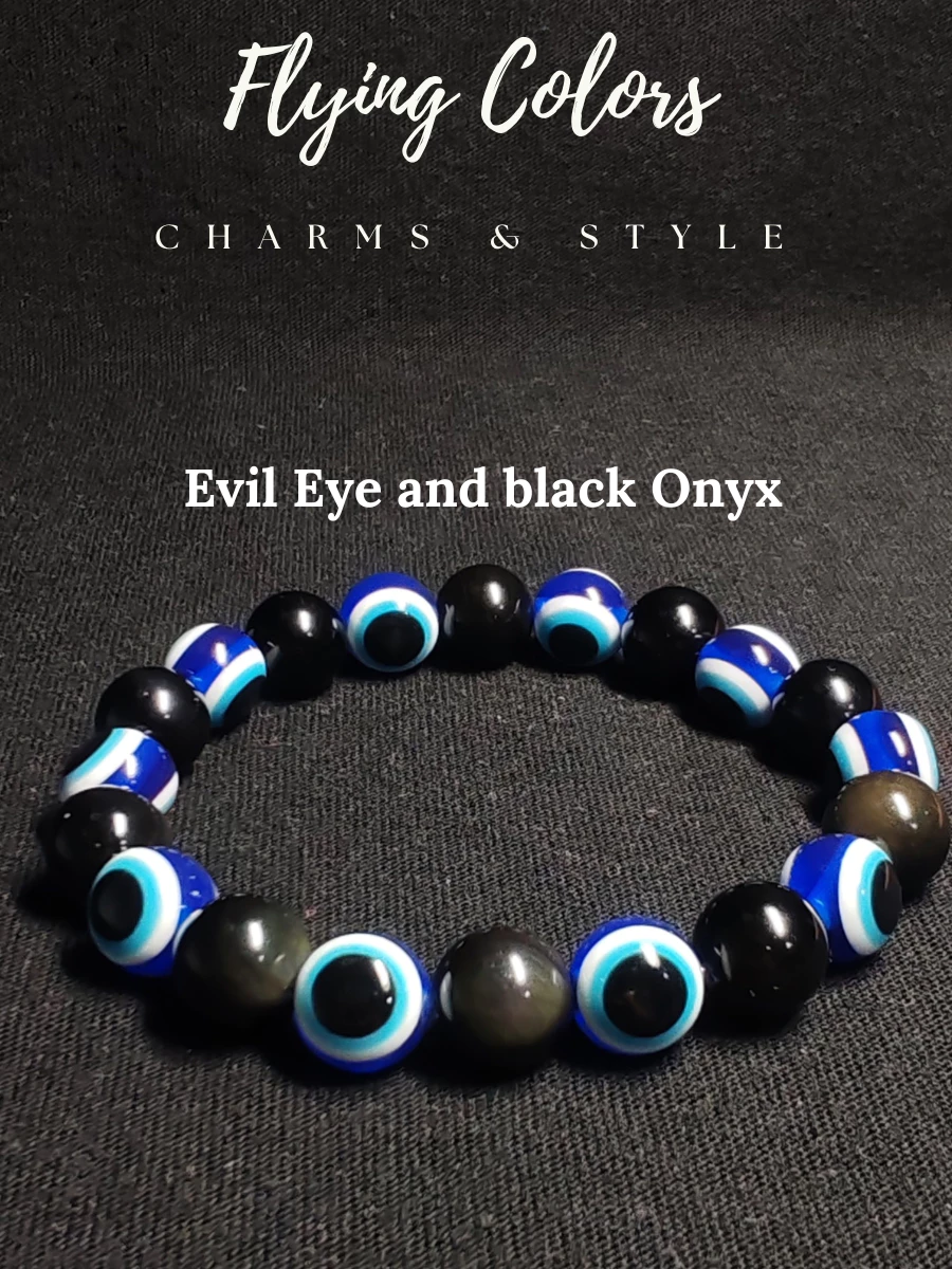 black onyx evil eye bracelet