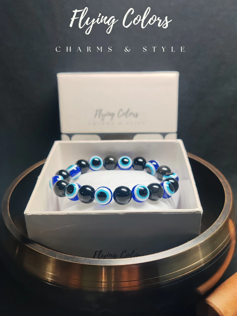 black onyx evil eye bracelet